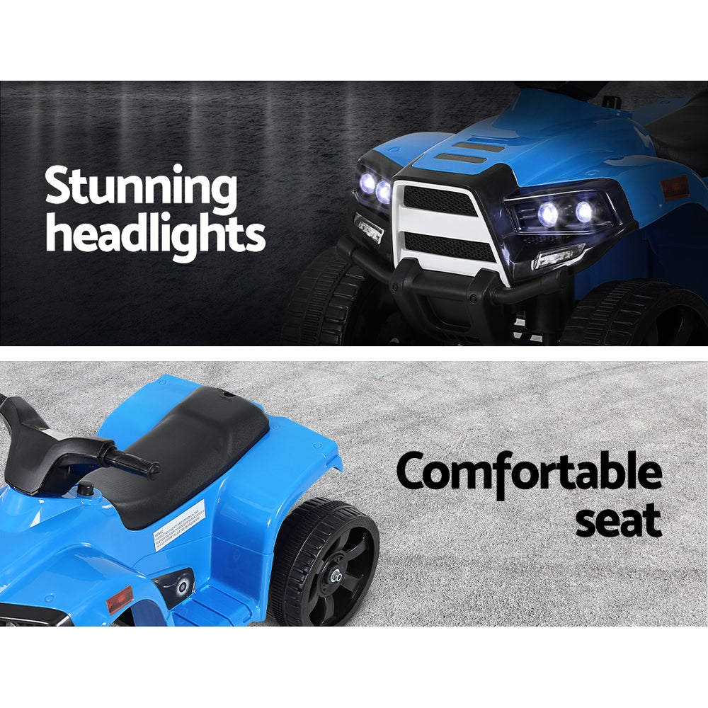 Kids Ride On ATV Quad Motorbike Car - 4 Wheeler Electric Toys | Battery Blue | Rigo