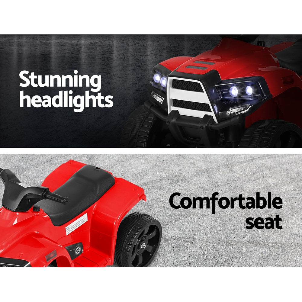 Kids Ride On ATV Quad Motorbike Car - 4 Wheeler Electric Toys | Battery Red | Rigo