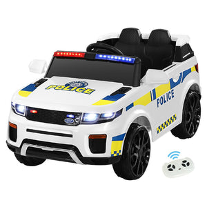 Ride On Car | Electric Patrol Police Toy | Remote Control 12V | White