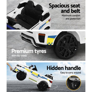 Ride On Car | Electric Patrol Police Toy | Remote Control 12V | White