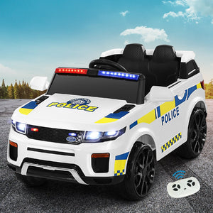 Ride On Car | Electric Patrol Police Toy | Remote Control 12V | White