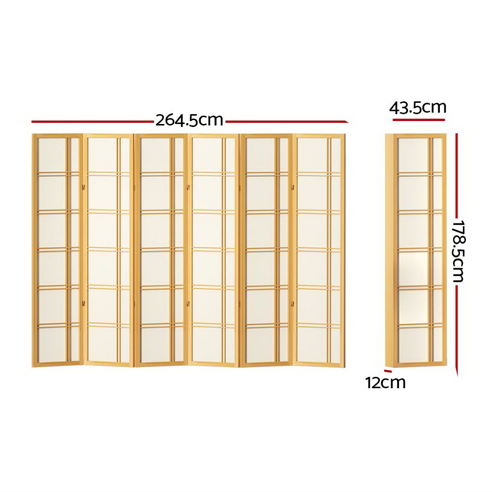 Room Divider Screen | Privacy | Wood Dividers | 6 Panel | Nova Natural