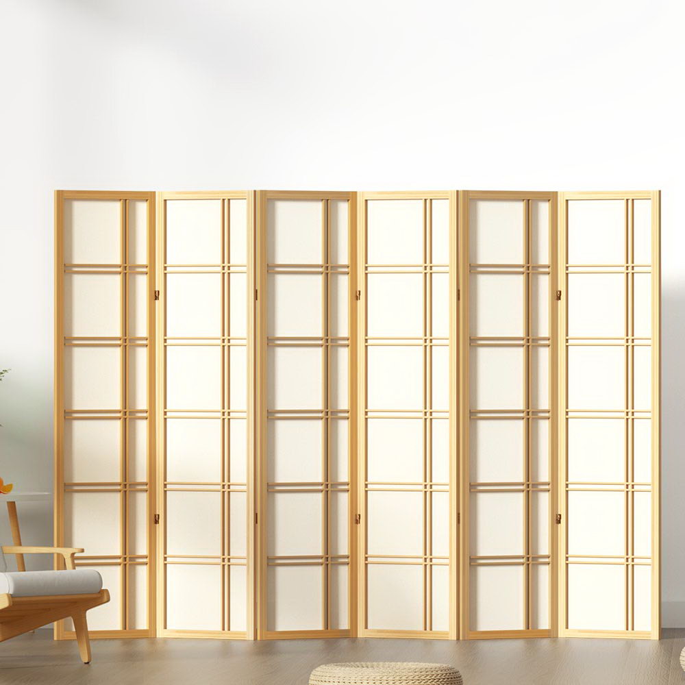 Room Divider Screen | Privacy | Wood Dividers | 6 Panel | Nova Natural