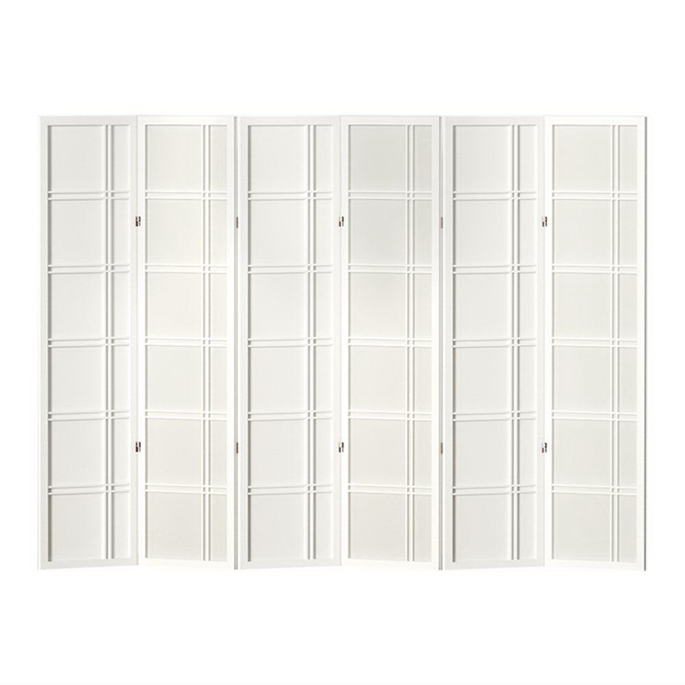 Room Divider Screen | Privacy | Wood Dividers | 6 Panel | Nova White