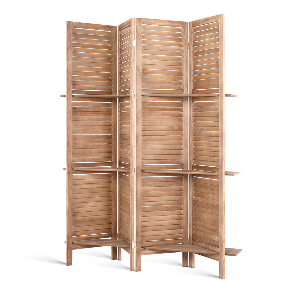 4 Panel Brown Room Divider / Privacy Screen (foldable)