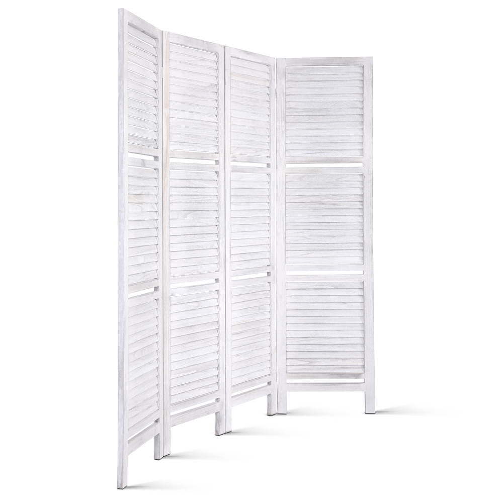 White 4 Panel Room Divider