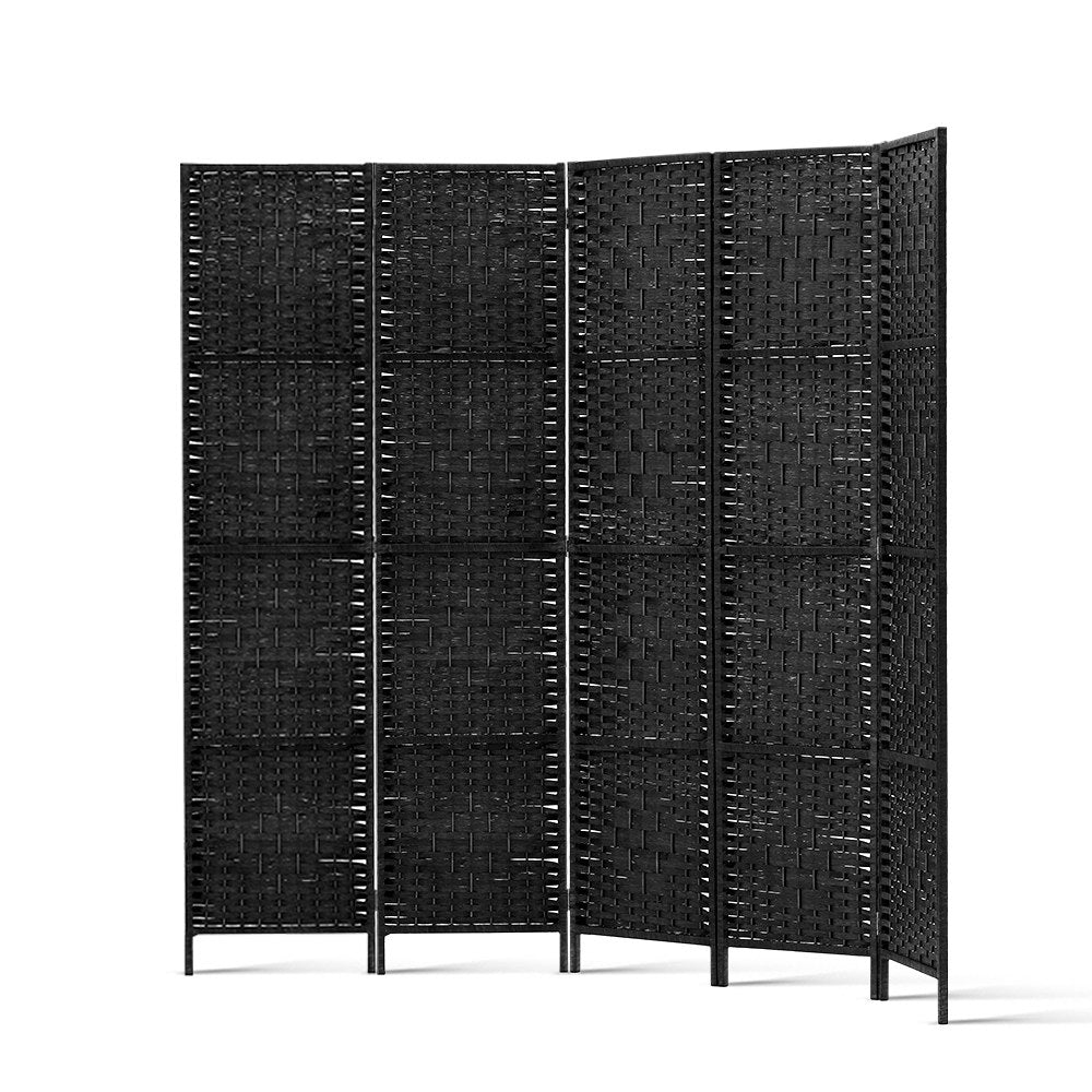 4 Panel Black Timber Room Divider / Screen Privacy