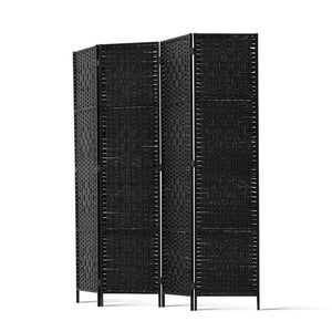 4 Panel Black Timber Room Divider / Screen Privacy