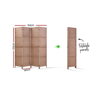 Foldable Timber 4 Panel Room Divider / Room Privacy Screen