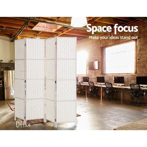 White Timber 4 Panel Room Divider / Screen Privacy