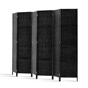 Black Timber 6 Panel Room Divider / Privacy Screen