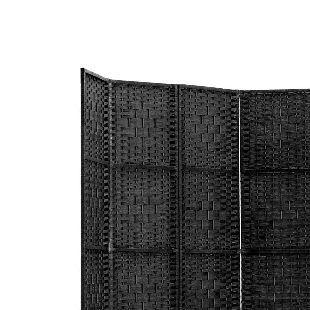 Black Timber 6 Panel Room Divider / Privacy Screen