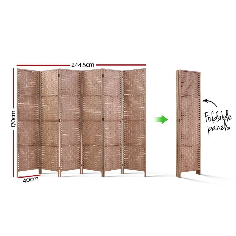Foldable Timber 6 Panel Room Divider / Room Privacy Screen