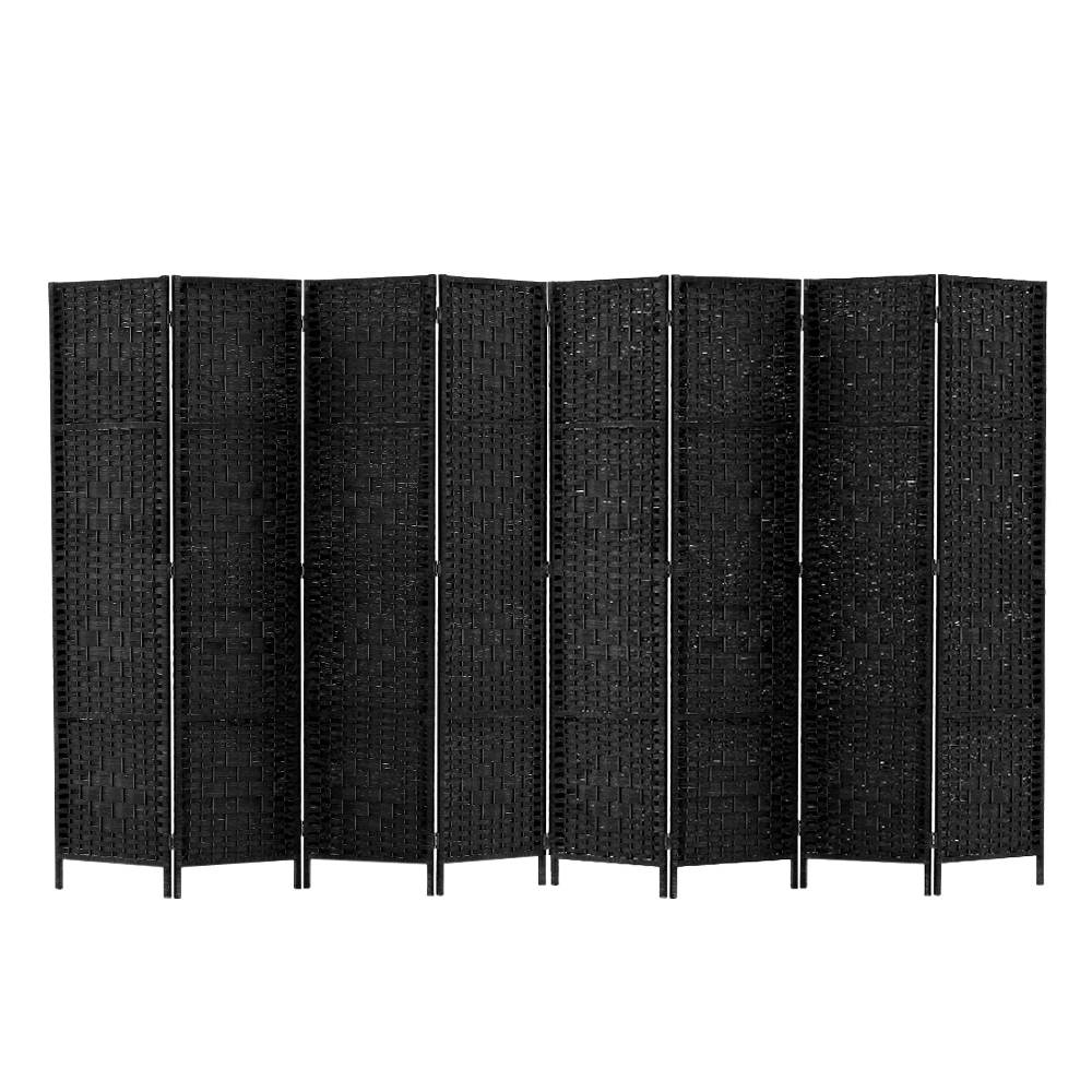Large Black Foldable 8 Panel Room Divider / Privacy Screen