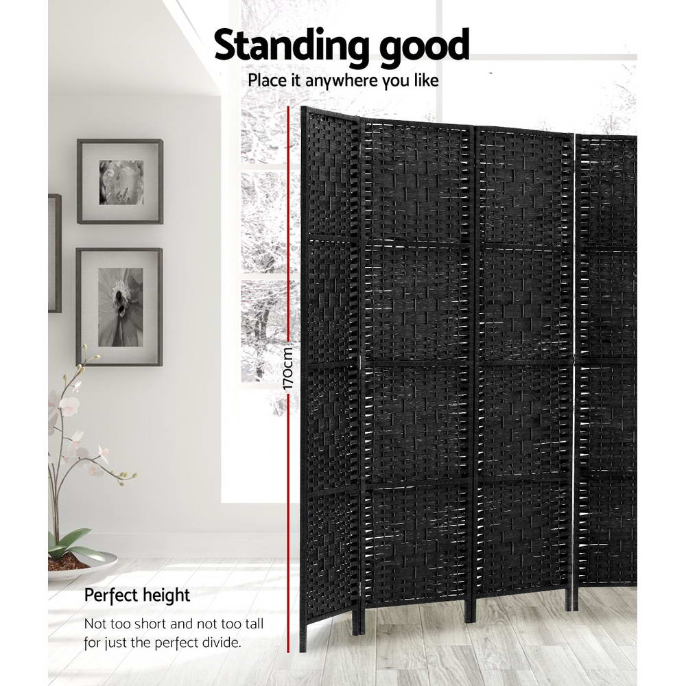 Large Black Foldable 8 Panel Room Divider / Privacy Screen