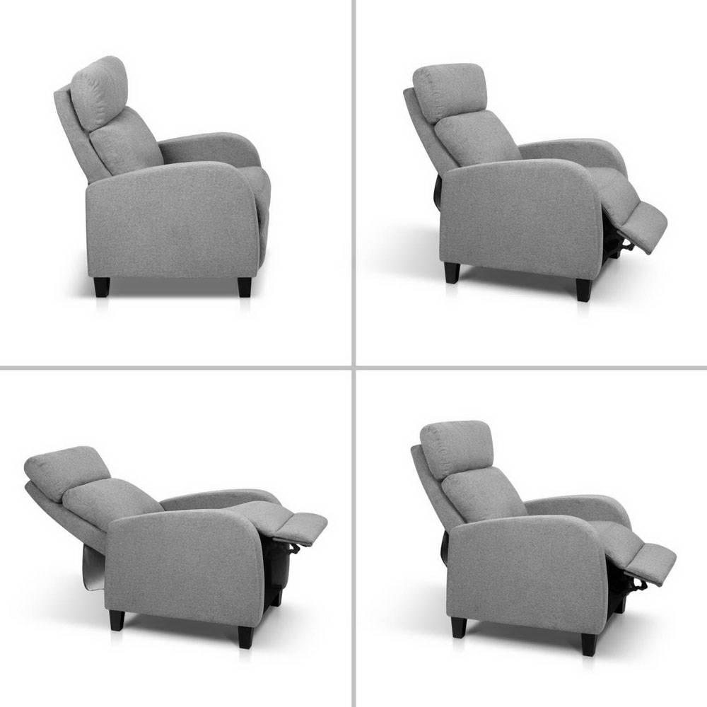 Grey Fabric Reclining Armchair
