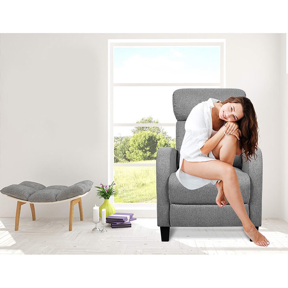 Grey Fabric Reclining Armchair