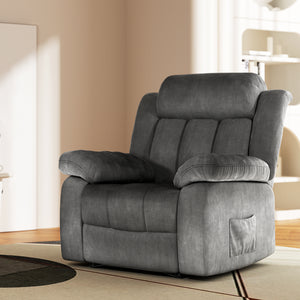 Artiss Electric Massage Recliner Chair | Heated Velvet Lounge Sofa, Grey