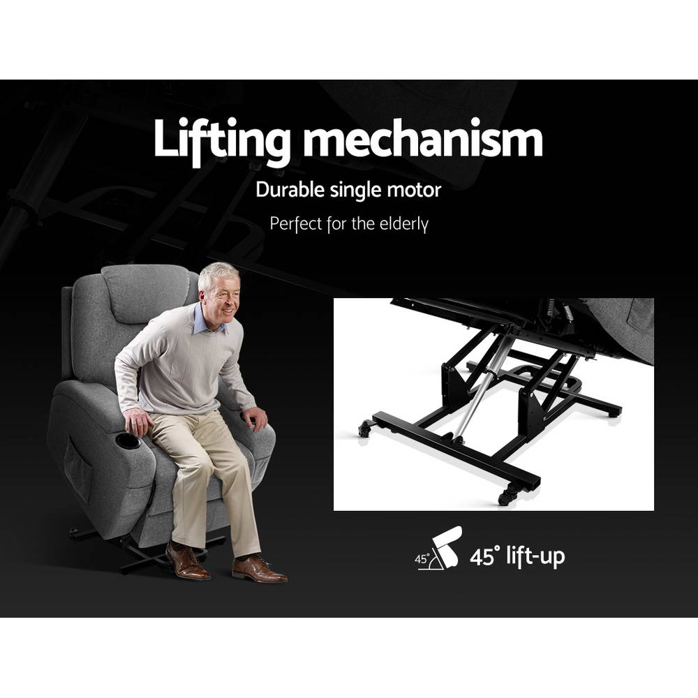 Heating Fabric Electric Recliner Massage Chair With Lift Motor