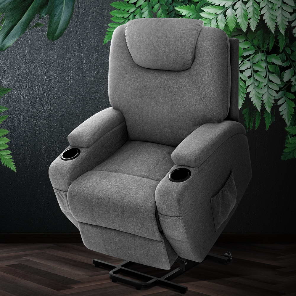 Heating Fabric Electric Recliner Massage Chair With Lift Motor