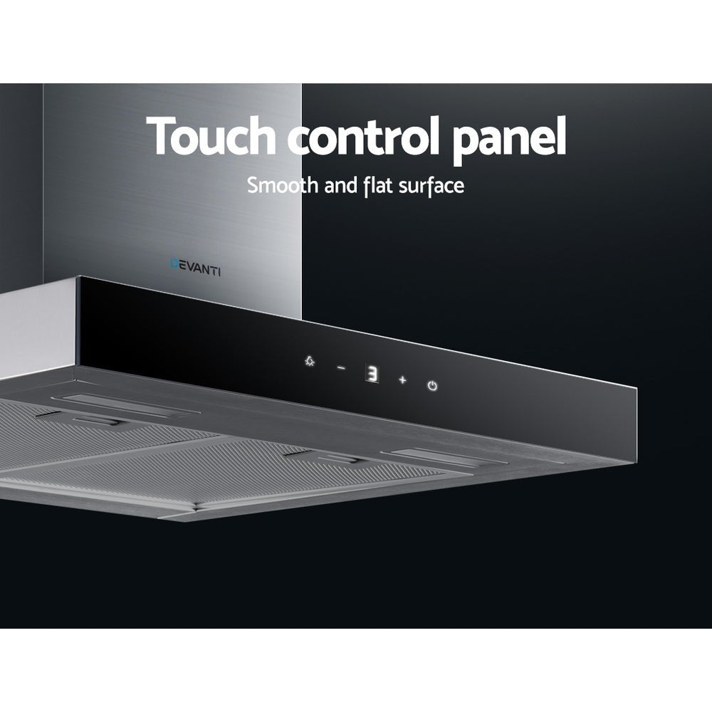 Devanti Rangehood 600mm Range Hood 60cm Stainless Steel Glass Kitchen Canopy - The Hippie House