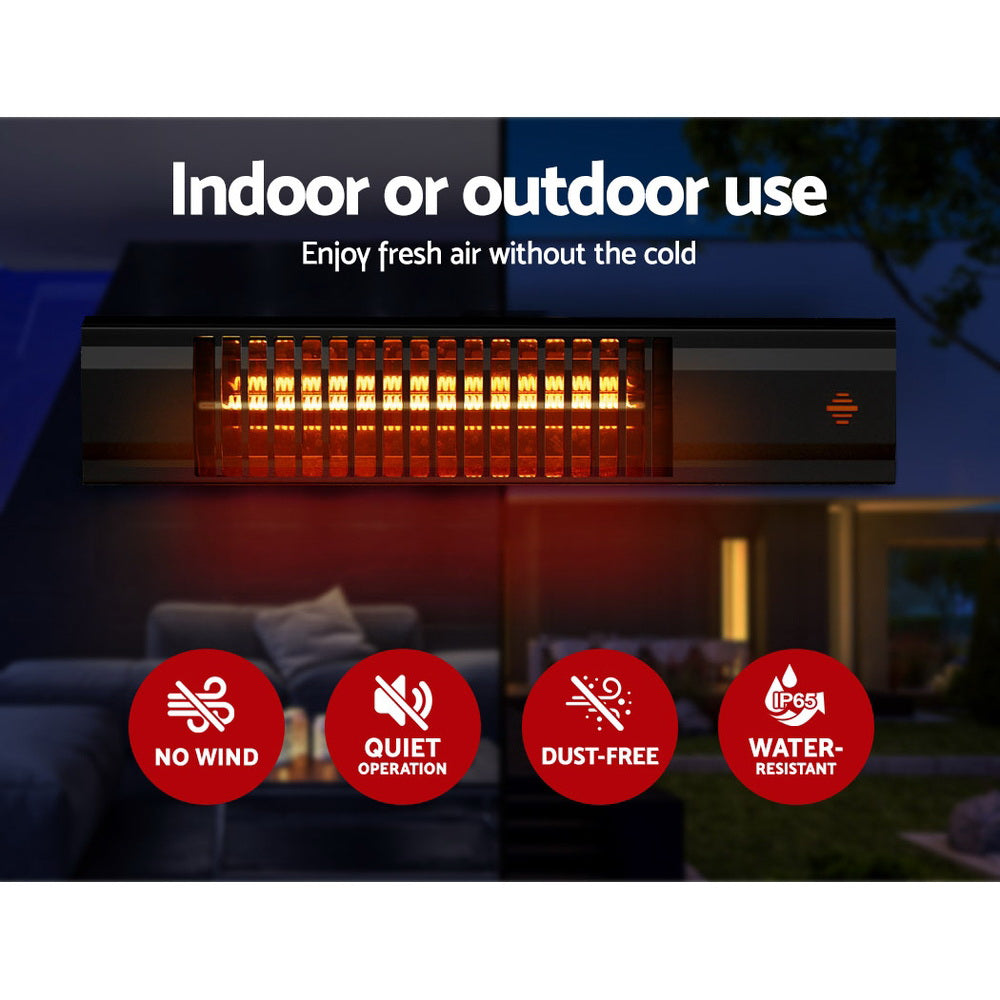 Devanti Electric Strip Heater | Infrared Radiant Heaters Remote Control - 2000W