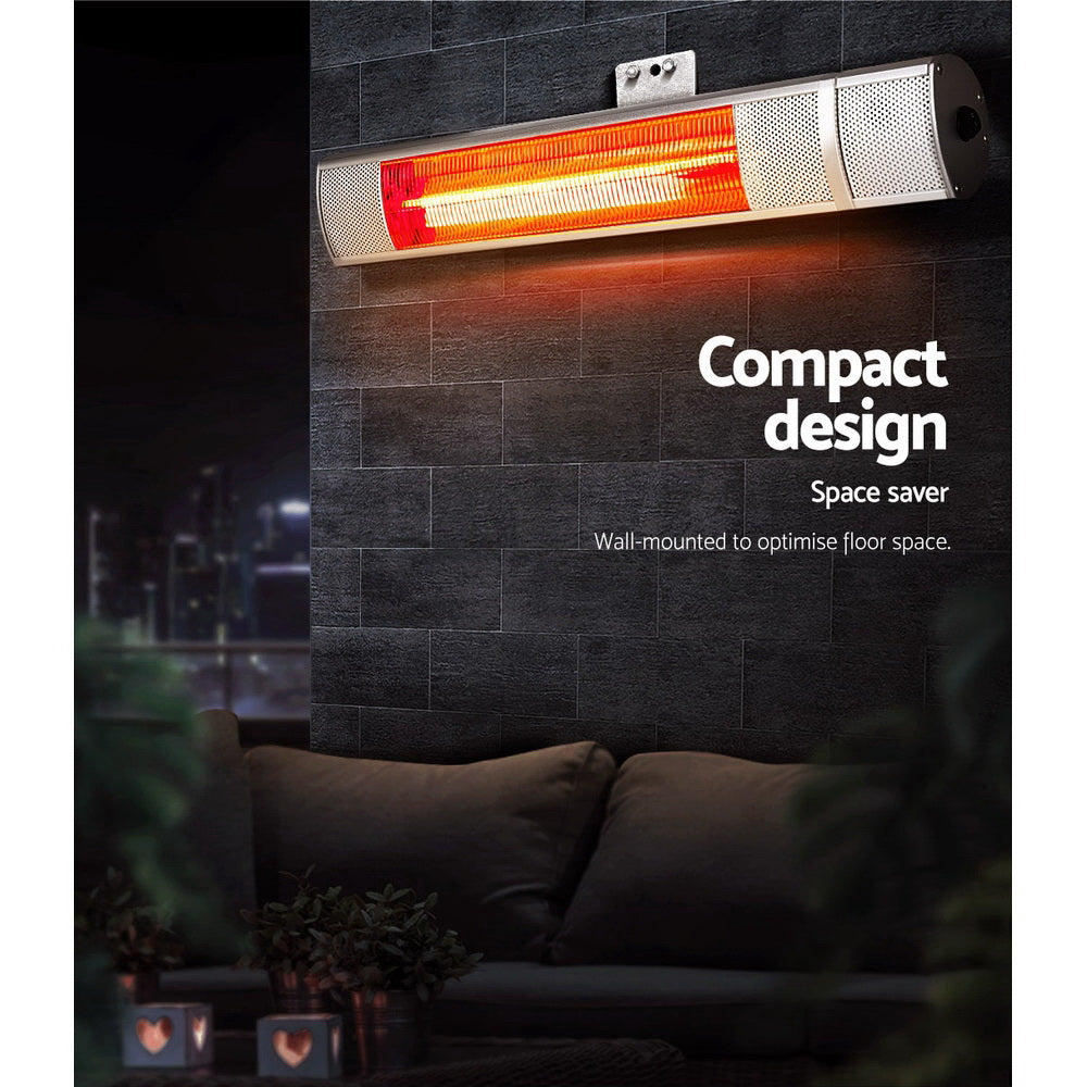 Devanti Electric Infrared Strip Heater | Radiant Heaters Remote Control - 2000W