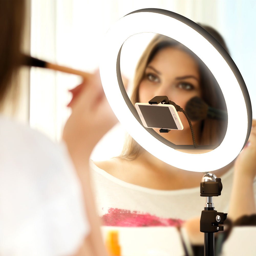 Embellir 10" LED Ring Light 5500K Dimmable Diva Diffuser With Stand Make Up Studio