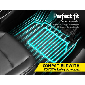 Weisshorn Car Rubber Floor Mats Compatible with Toyota RAV4 2019-2022 | Front and Rear