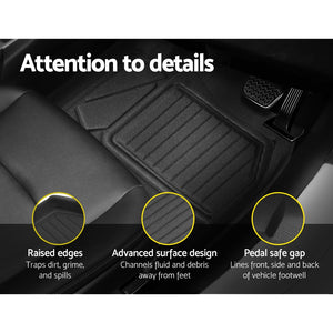 Weisshorn Car Rubber Floor Mats Compatible with Toyota RAV4 2019-2022 | Front and Rear