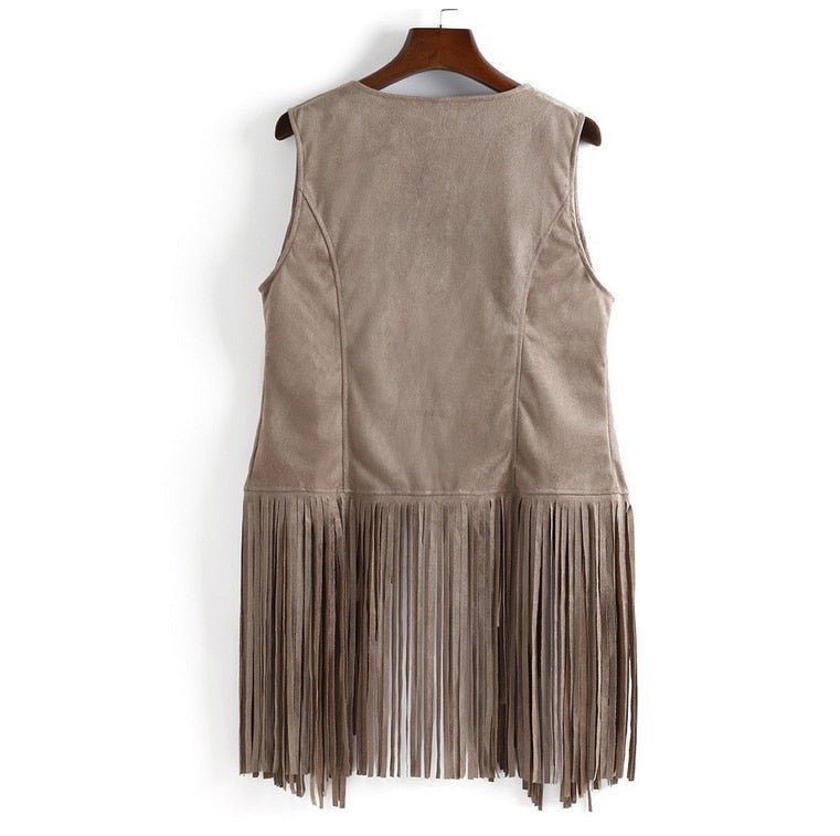 Sleevless 60's Styled Vintage Vest With Tassels | Various Colours | S-XXXL