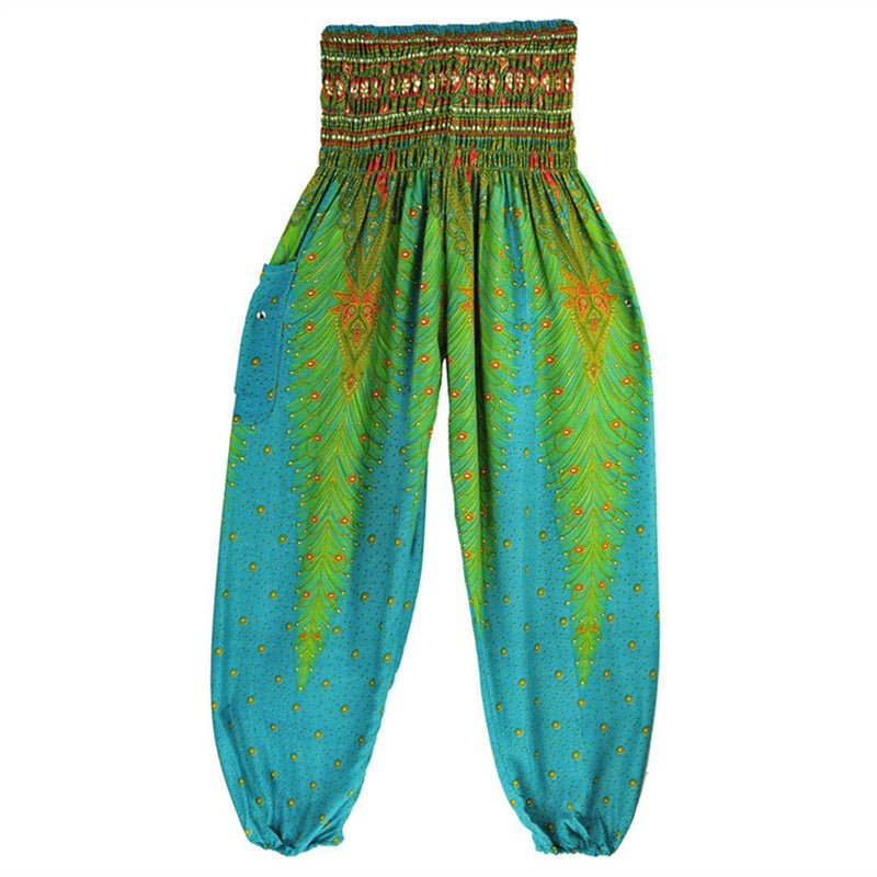 Women's Hippie Yoga Pants | Freedom Festival Design | Free Size