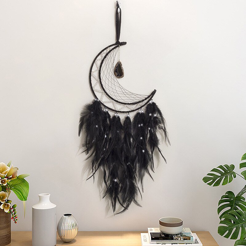 Moon And Star Dream Catchers With Feathers | Various Colours