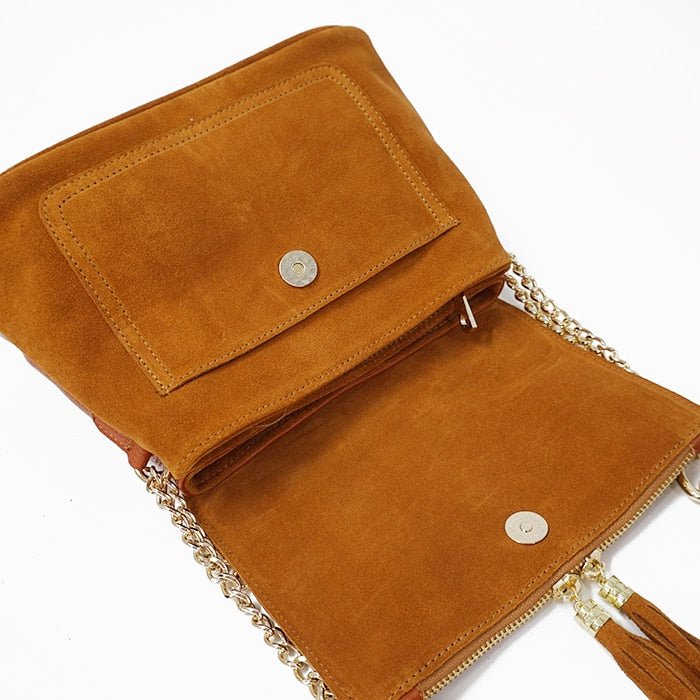 Genuine Leather Fringed Shoulder Bag - Premium Quality