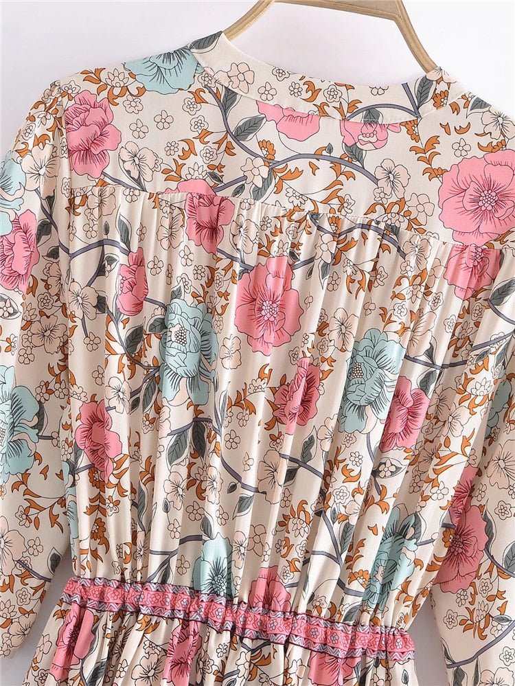 Women's Summer Boho Robe Dress | V-Neck With Tassels | S-XL