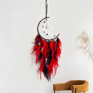 Moon And Star Dream Catchers With Feathers | Various Colours