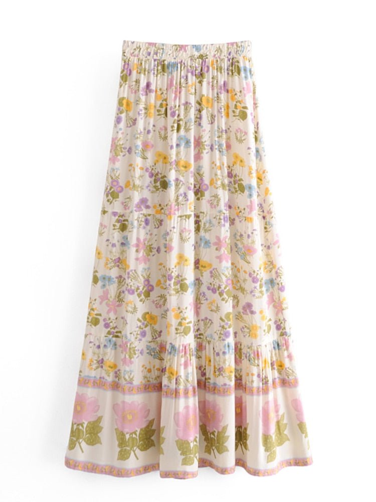 Cute Hippie Love Long Maxi Bohemian Skirt | High Waisted | S-XL