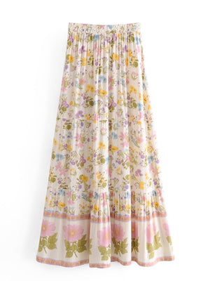 Cute Hippie Love Long Maxi Bohemian Skirt | High Waisted | S-XL