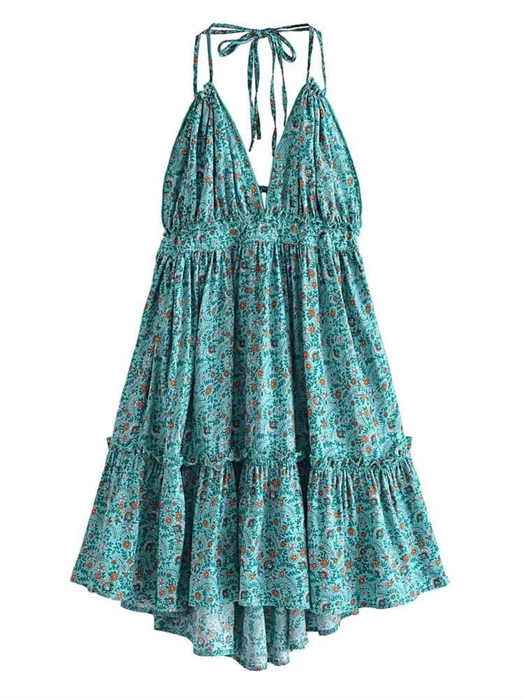 Women's Bohemian Beach Mini Dress | Strapless Sundress | S-L | Various Colours