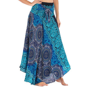Women's Aqua Versatile Bohemian Skirt Dress | Dual Purpose | Free Size