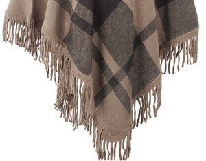 High Collar Poncho With Tassels | Various Colours | Free Size
