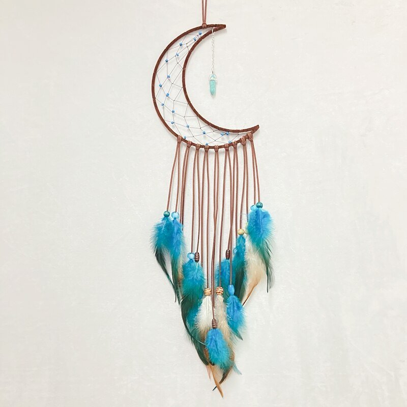 Blue Sun, Moon And Star Dream Catcher Set