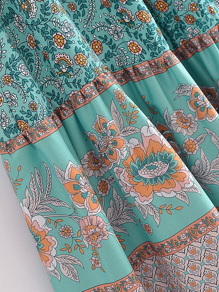 Long Bohemian Dress | S-L | Green & Red Available