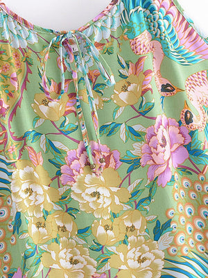 Women's Chik Peacock Spaghetti Summer Dress | S-L