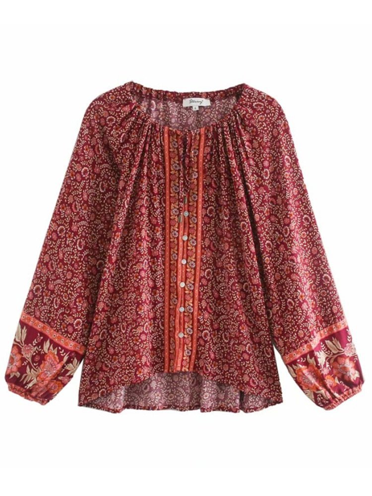 Casual Bohemian Styled Hippie Blouse Top | S-L | 2 Colours