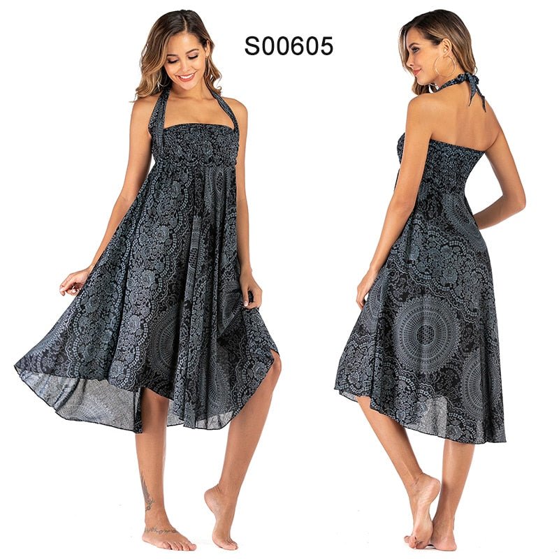 Women's Vintage Circular Versatile Bohemian Skirt Dress | Dual Purpose | Free Size
