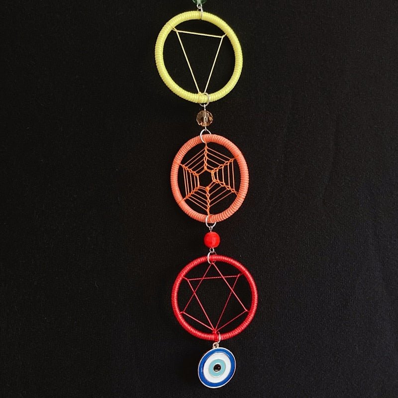 7 Chakra Dream Catcher With Bottom Feather | Various Styles