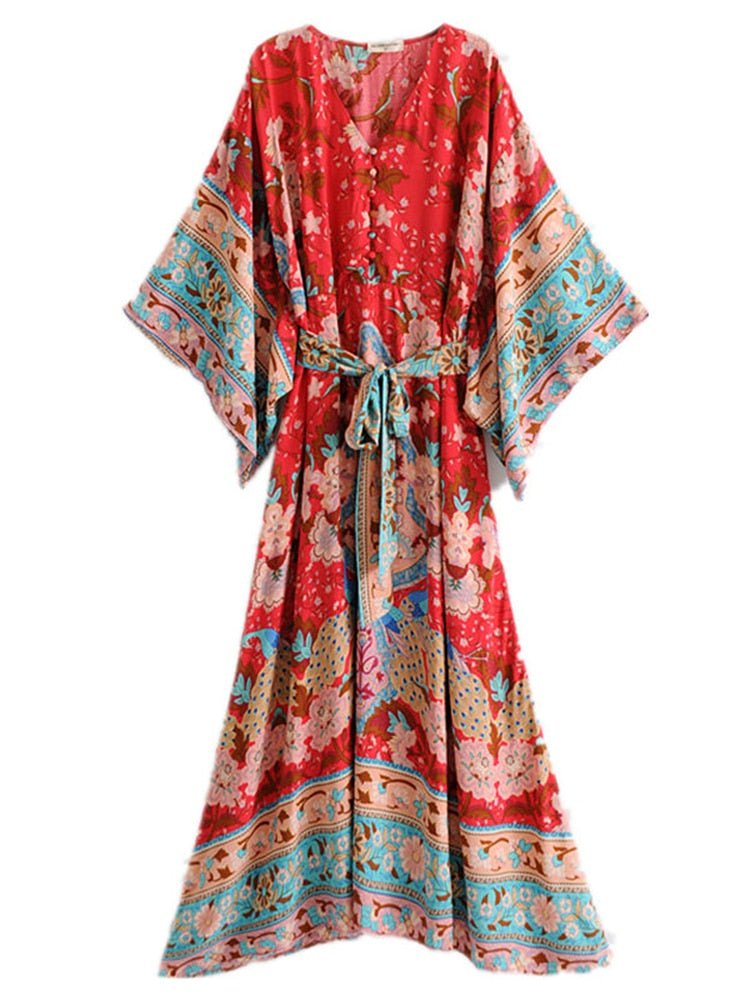 Kimono Styled Bohemian Maxi Dress | S-L