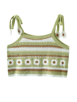 Bohemian Beach Crop Top | Knitted Cotton | Various Colours | Free Size