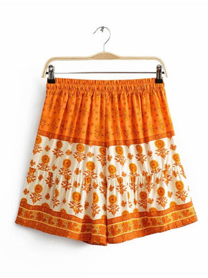 Women's Floral Bohemain Summer Shorts | Hippie Styled | S-L